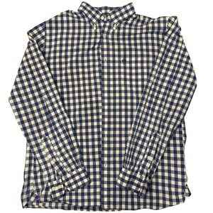 Brooks Brothers Red Fleece XL Blue Gingham‎ Check Button Down Shirt Mens Preppy